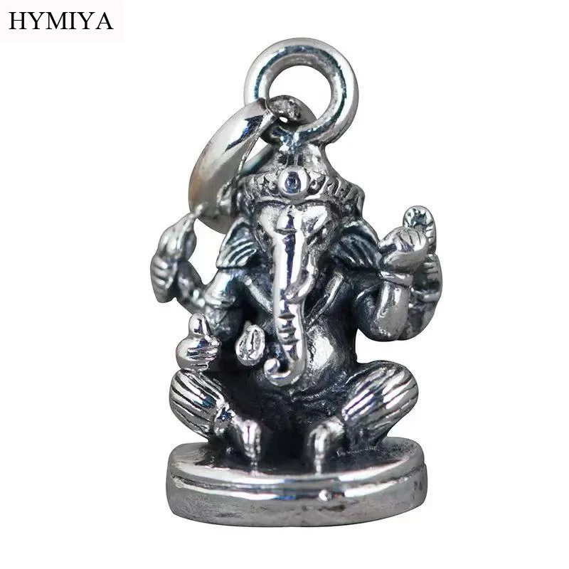 

100% 925 Silver Ganesh Pendant Vintage Sterling Buddhist Wealth Ganesa Amuelt