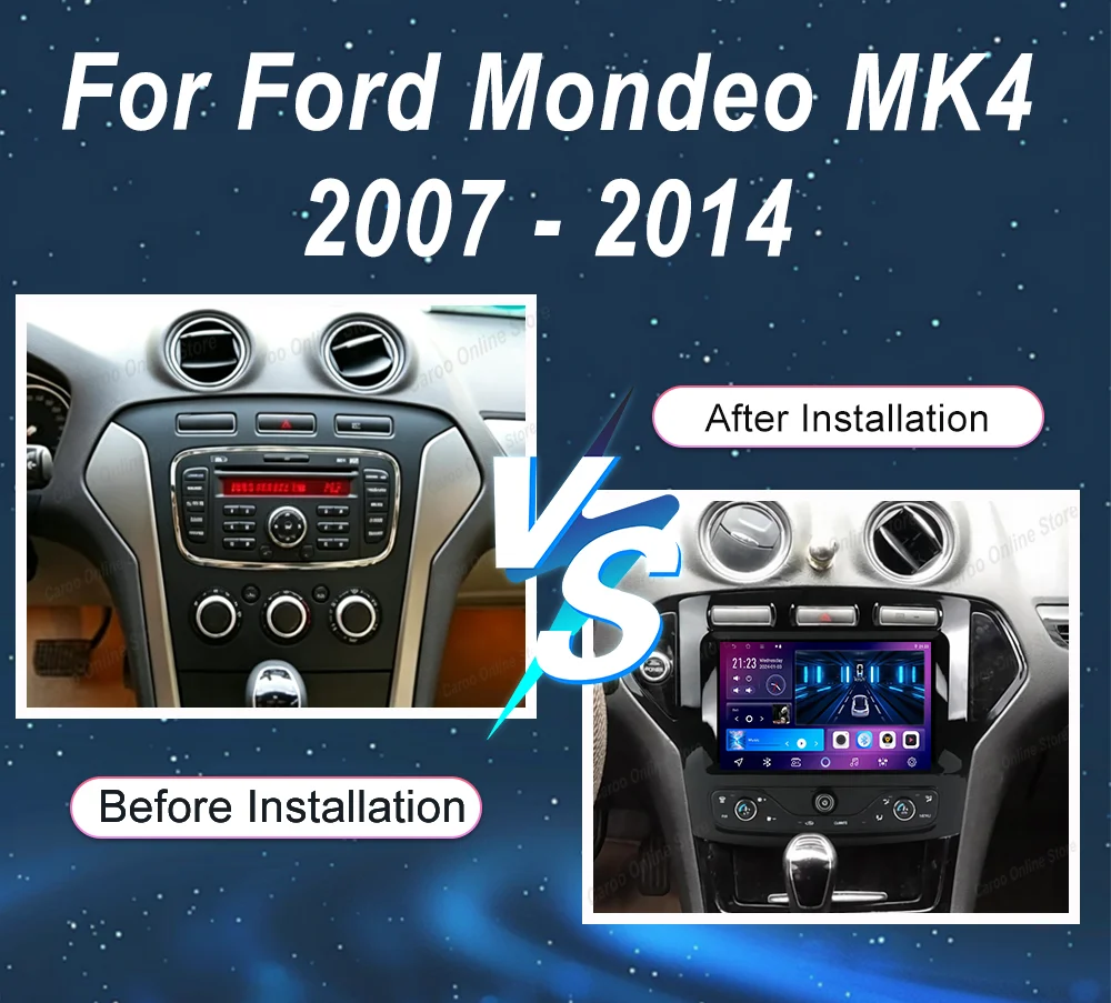 Car Android 16 For Ford Mondeo MK4 2007 2008 2009 2010 2011 2012 2013 2014 Auto Radio Stereo GPS Navigation Carplay Bluetooth 4G