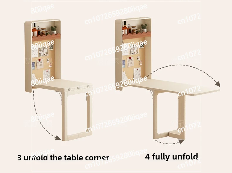 

Folding Table on The Storage Cabinet Multifunctional Fold Down Wooden Wall Mounted Hanging Dining Table