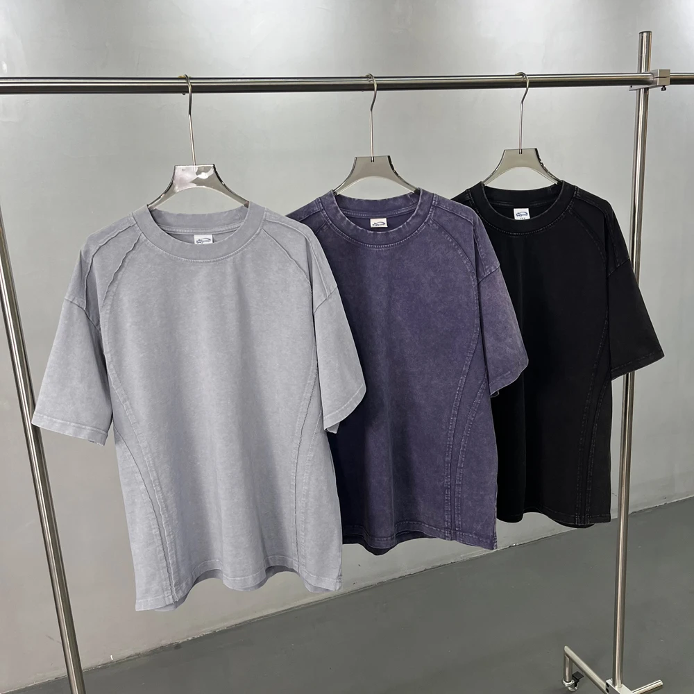 

T Shirts Oversized Patchwork Fashion Men's T-shirt Vintage Washed Y2k Punk Women Streetwear Cotton Short Sleeve New In Tops Tee