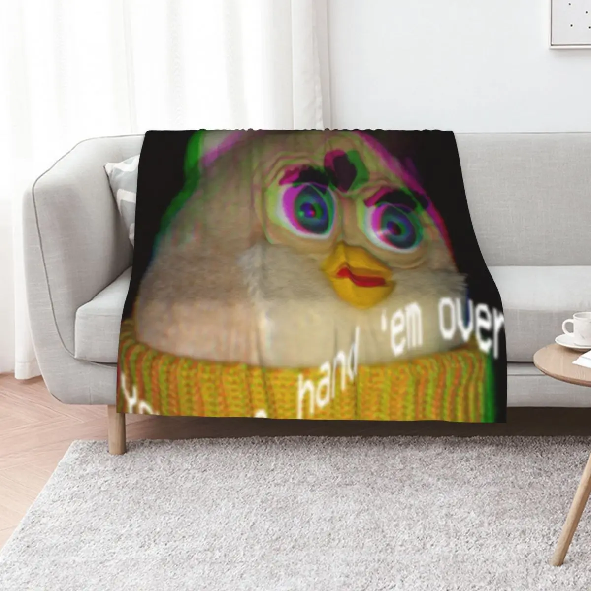 

long furby give him your toes Throw Blanket Multi-Purpose For Sofa Thin anime Sofas Blankets