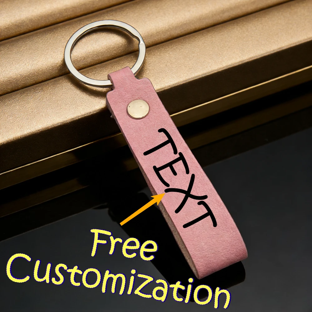 

Custom PU Leather Metal Personalized Keyring Car Hanging Exquisite Mini Portable Key Chain Unique Commemorative Key Ring Gift