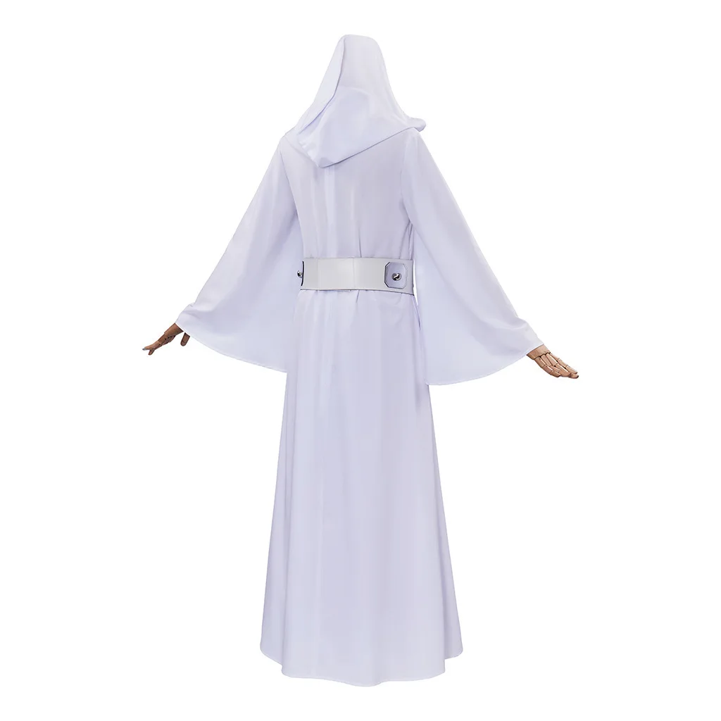 Leia fantasia cosplay para mulheres, vestido de princesa fantasia para meninas, roupa disfarçada para o Halloween, terno carnaval