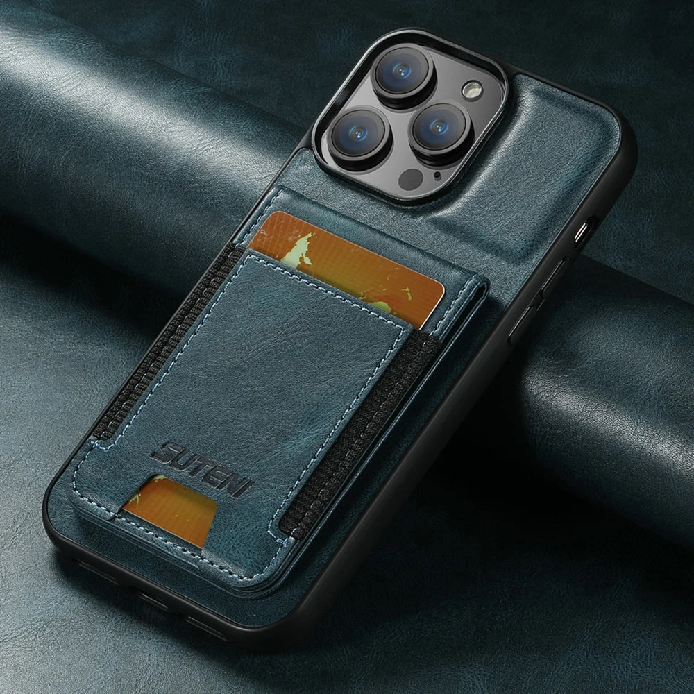 

For iPhone 16E 5G Card Holder Magnet Leather Wallet Case For iPhone 16 Pro Max 16 Plus+ Back Stand Cover Shockproof Funda