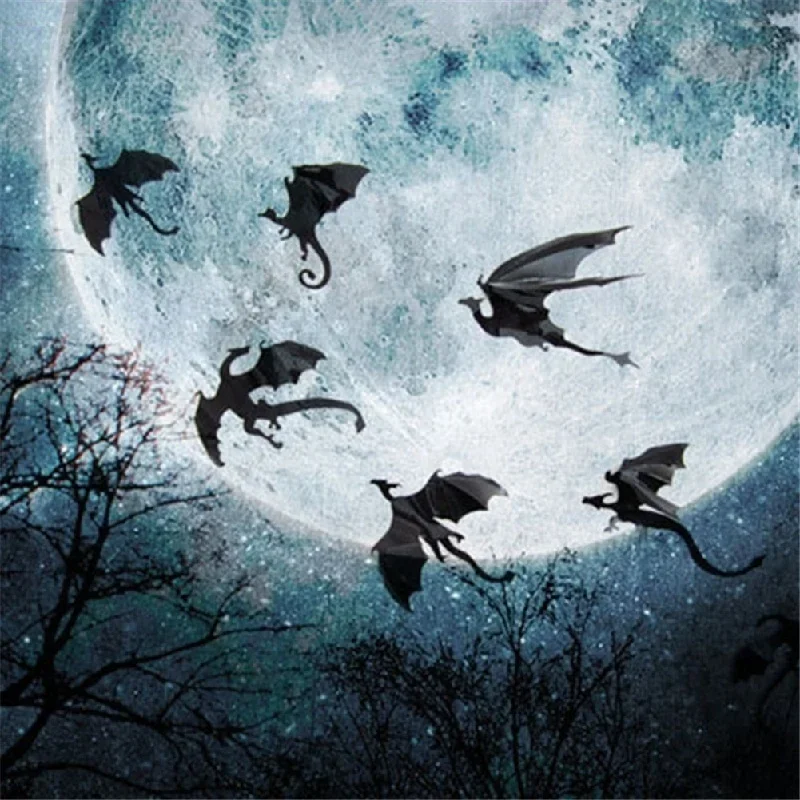 7Pcs Halloween Fantasy Dinosaur 3D Dragon Wall Decals Creative Wall Stickers Home Room Party Scene Decoration Supplies