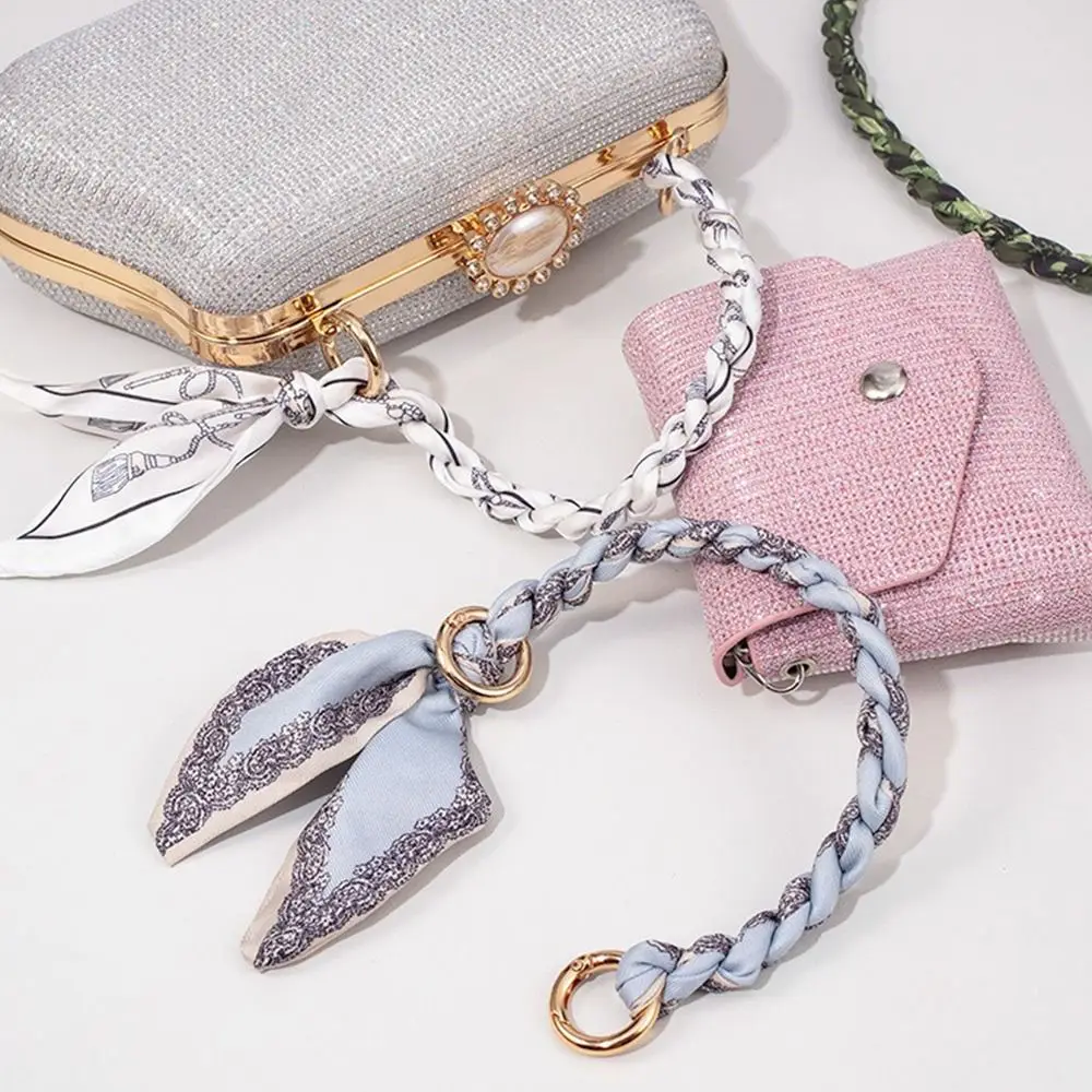 DIY Metal Alloy Silk Scarf Bag Chain Detachable Bow Scarf Metal Chain Handle Bag Decor Bags