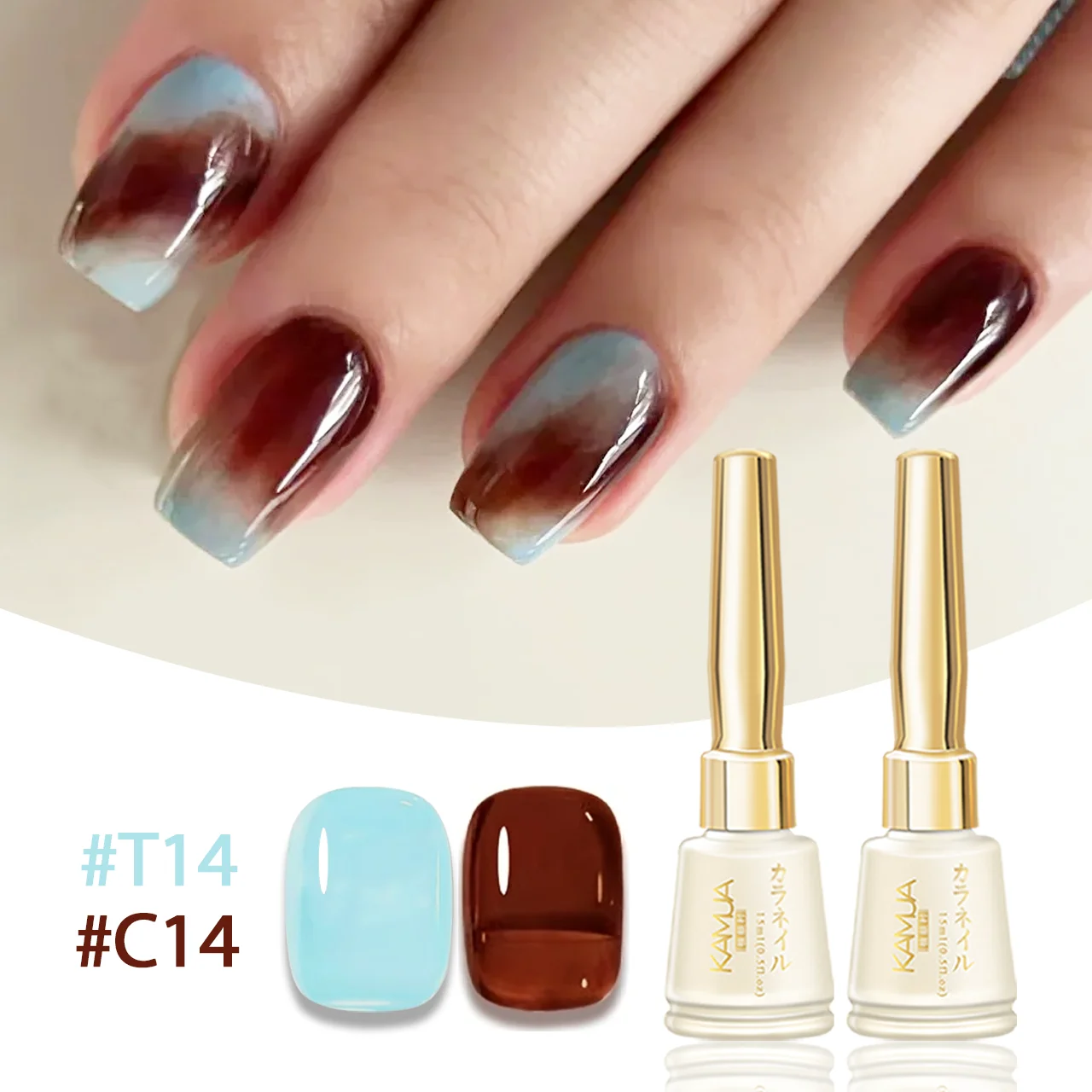2pcs Jelly Gel Nail Polish Tortoise Shell Set Sheer Brown Blue UV Gel Varnish DIY Ombre Nail Art For Manicure Salon Supplies