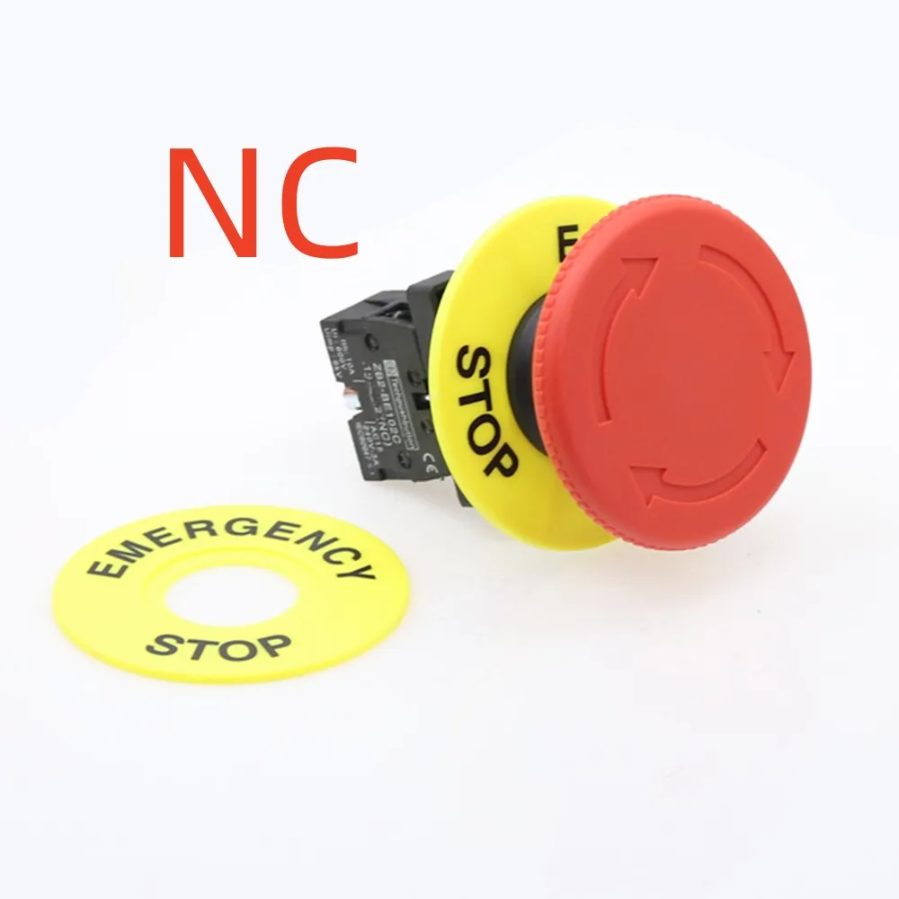 22 مللي متر رأس الفطر الأحمر زر إيقاف الطوارئ التبديل XB2 LAY37 NO/NC مفتاح زر التنبيه
