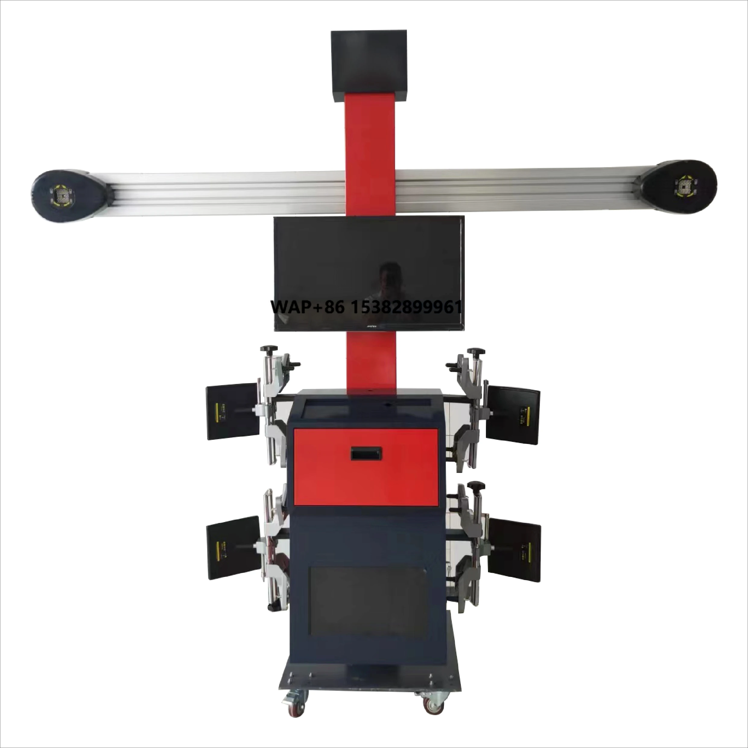 Equipped 3D Four Wheel Alignment Machine Two Screens Mobile Tire Aligner with Tool Cabinet CE Certified X-430 220rpm