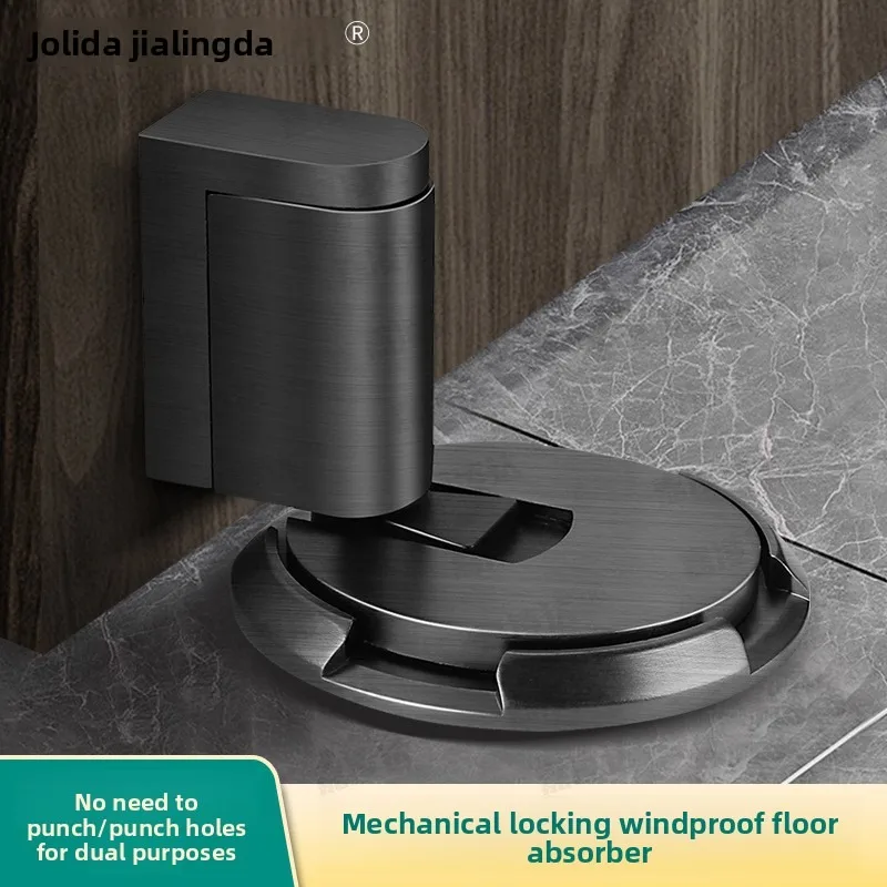 Advanced No Punching Windproof Silent Mechanical Door Stopper for Glass Door Invisible Suction with Strong Anti Slip Base