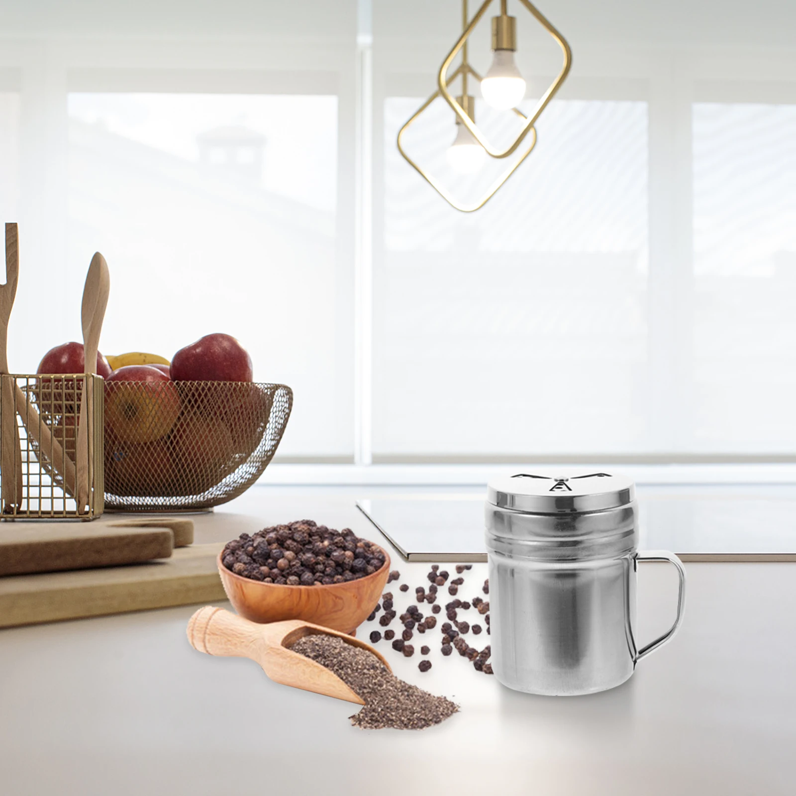 

2Pcs Stainless Steel Spice Bottle Salt Pepper Shaker Seasoning Jar Reusable Easy Clean Kitchen Condiment Storage Container