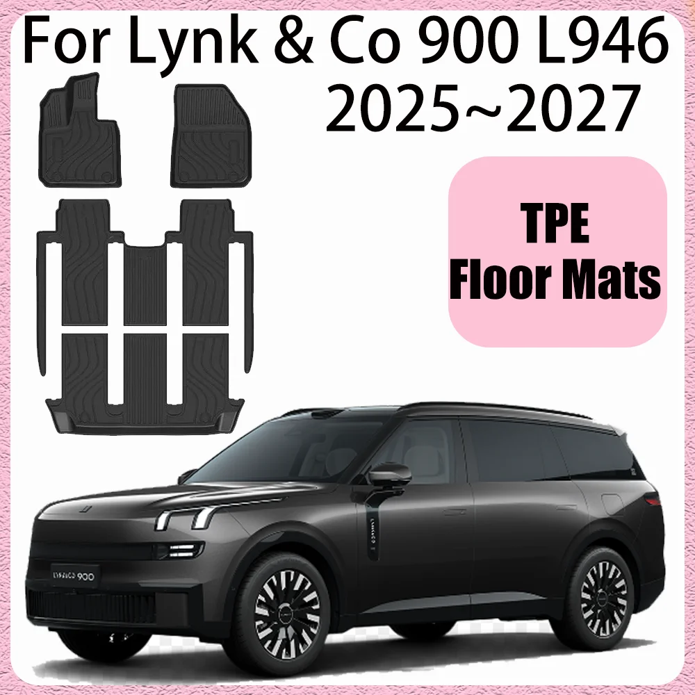 

Для Lynk & Co 900 EM-P L946 2025 ~ 2022 2026 Автомобильные коврики из ТПЭ с левым рулем Водонепроницаемые ковры Защита от царапин Аксессуары для интерьера