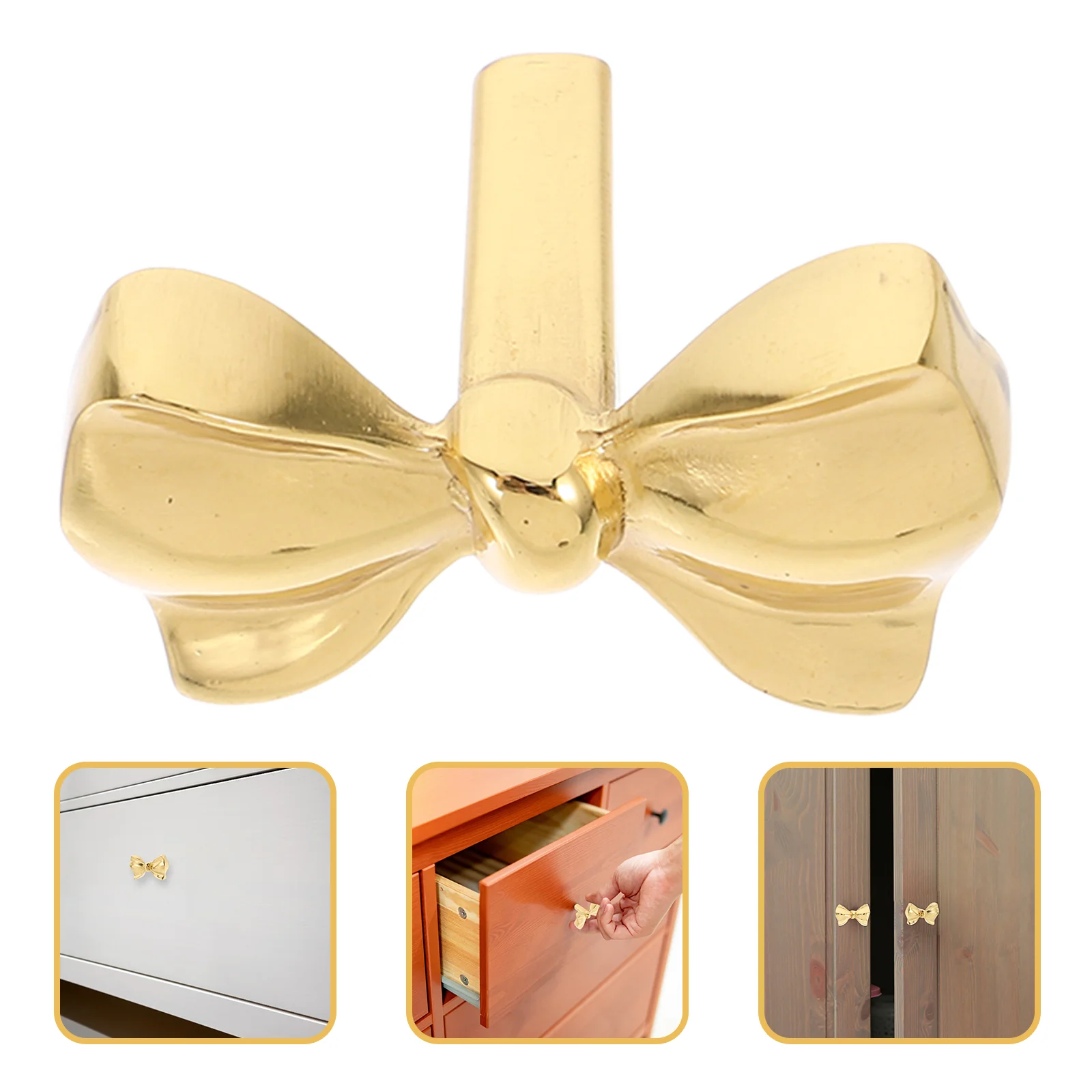 

Kitchen Cabinet Knobs Door Drawer Handle Bow for Dresser Decorative Shaped 430X270X260CM Pulls Handles Golden Brass