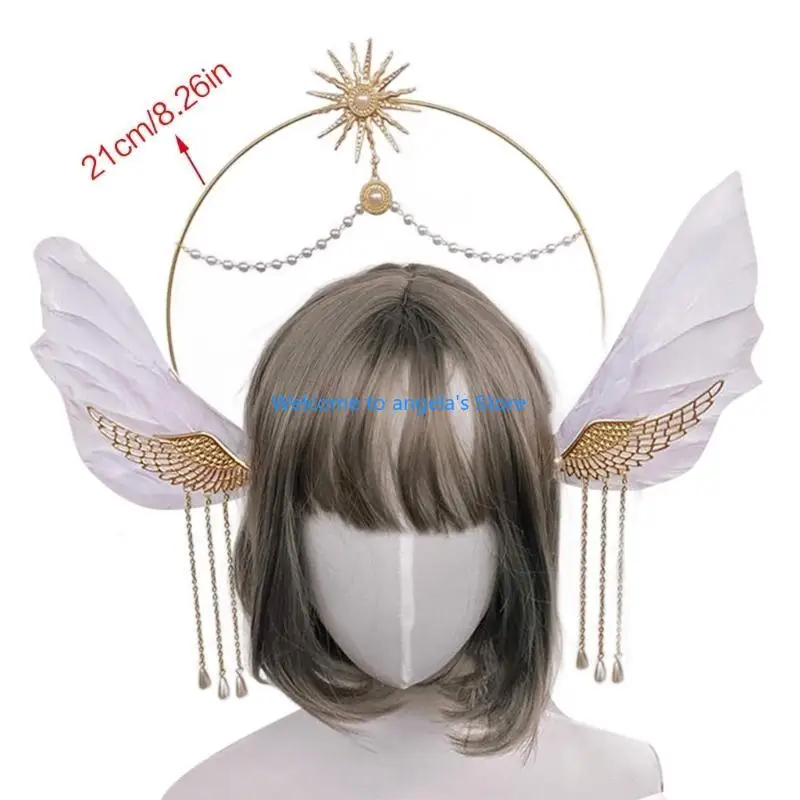 X4YC Nữ Hoàng Thái Đầu Hairhoop Nữ Đảng Mũ Trụ Cô Gái Gothic-Mũ Đội Đầu
