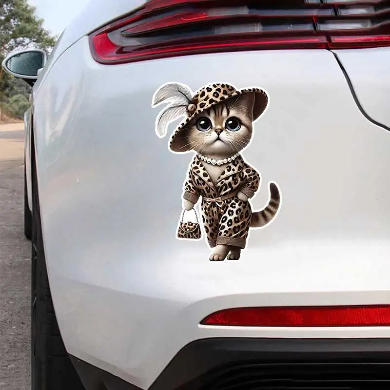 Leopard Kitten Car Sticker Waterproof Vinyl Decal on Bumper Rear Window Laptop Self-adhesive Decal For Car Accessories Y891