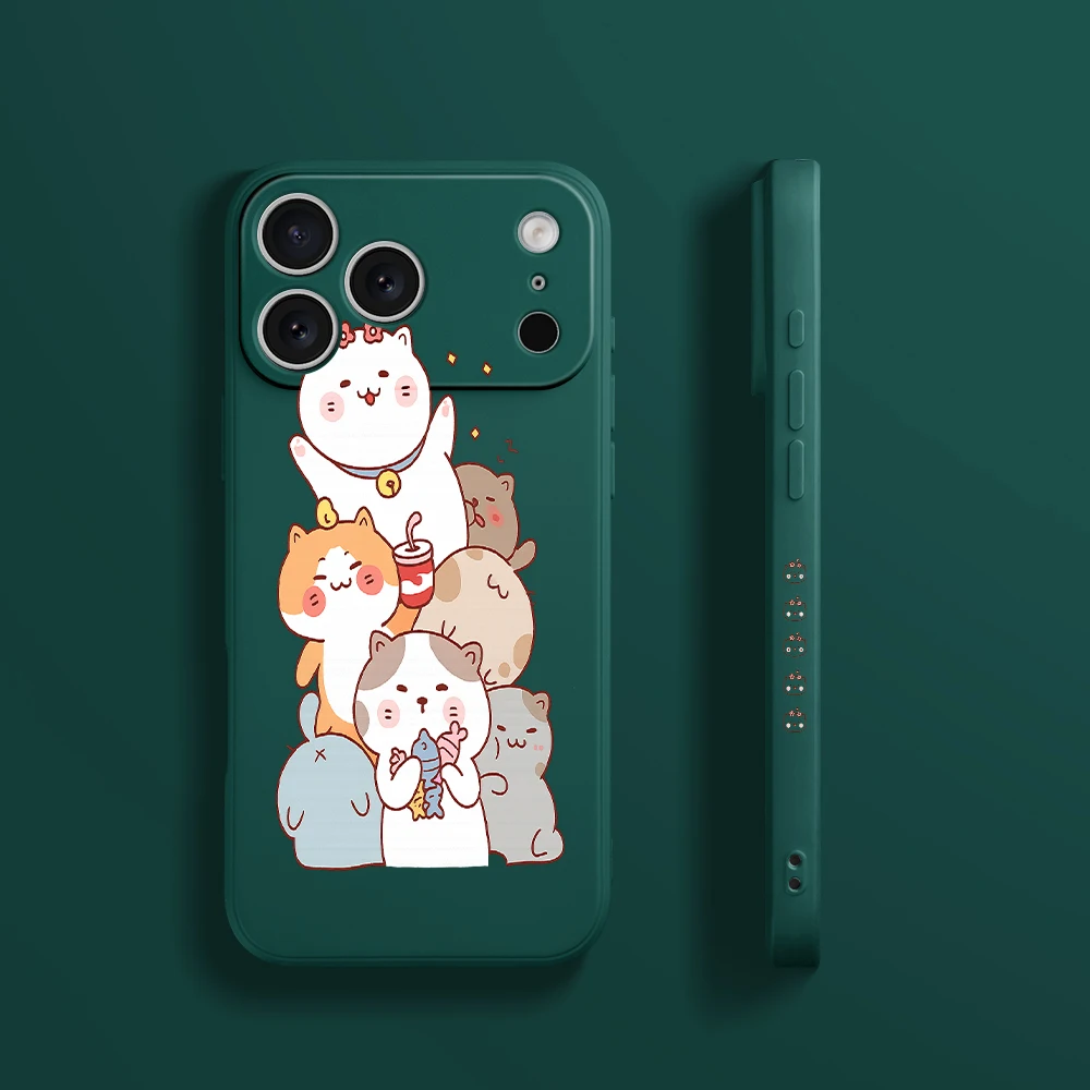 لطيف القط نمط غطاء من البولي يوريثان كوكه آيفون 17 ProMax 17 الهواء 16 15 14 13 12 11 برو ماكس XS Max7 8 Plus 16e 16 Plus #2