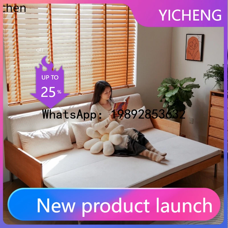 

X1 выдвижной диван-кровать из вишневого дерева, складной выдвижной диван двойного назначения из массива дерева для сидения и лежания на трех человек