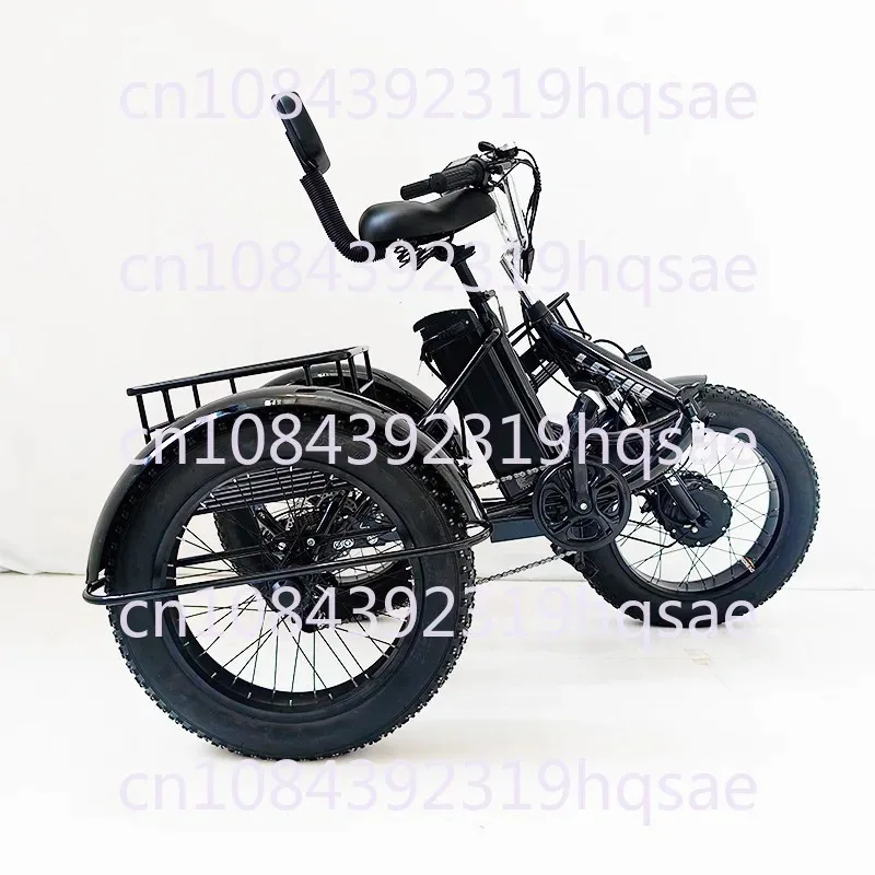 20-inch Foldable Fat Tire Electric Tricycle, Pedal Tricycle, Snow-friendly Lithium Battery Bicycle