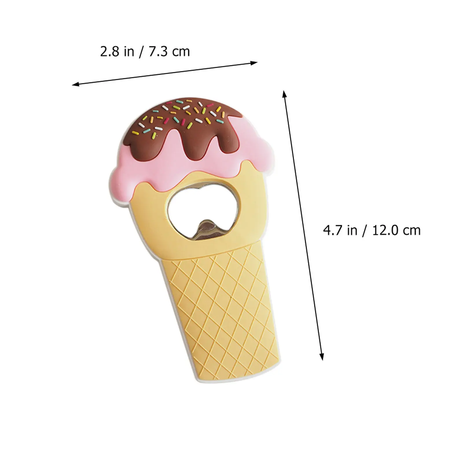 Stainless Steel Magnetic Ice Cream Shaped Beer Opener Fridge Mountable Kitchen Bar Tool Party Camping Outdoor Accessory Father's