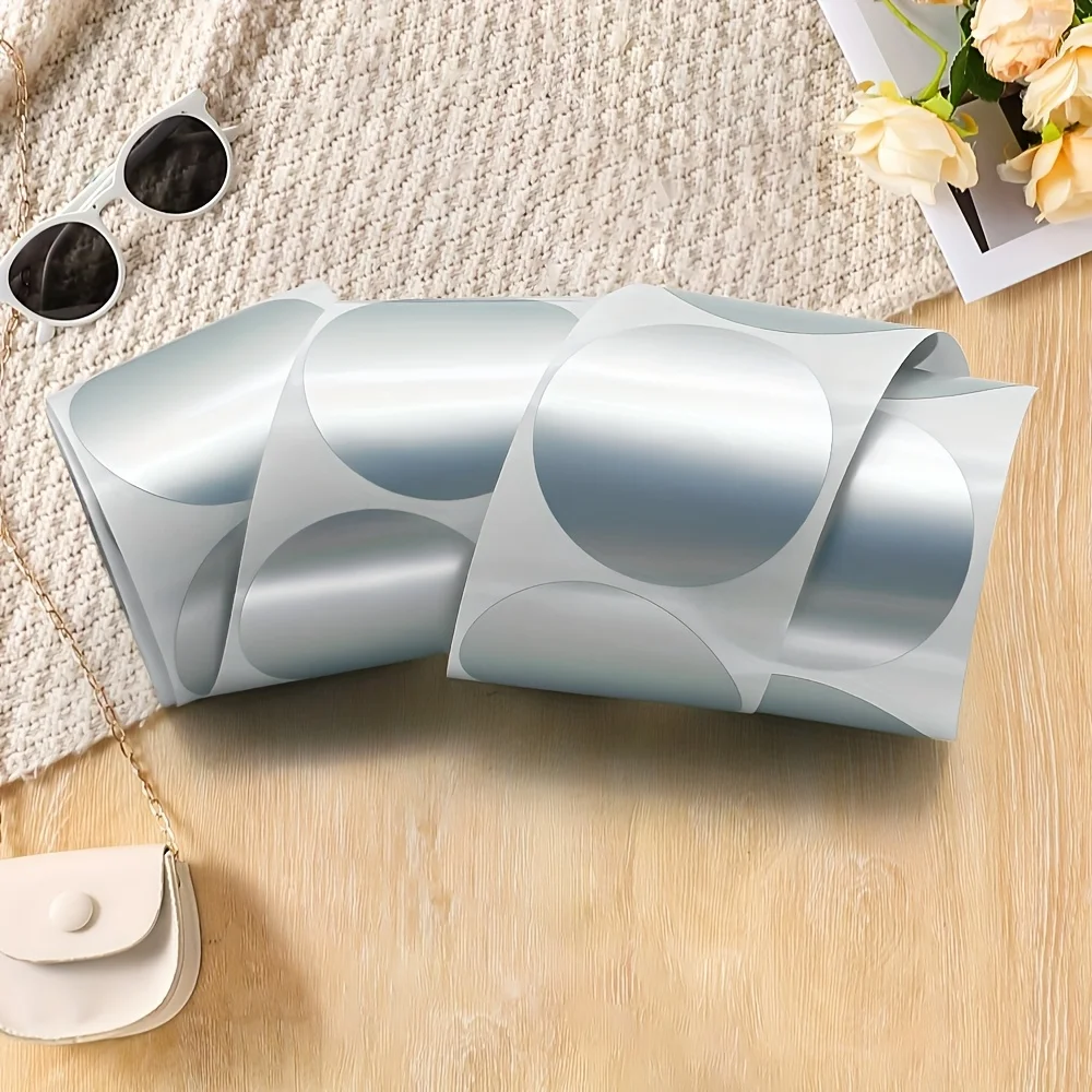 5.08 سنتيمتر تسميات لاصقة حرارية مستديرة فضي/واضح الذهب/نقطة فلاش ، ذاتية اللصق ، شعار DIY/رمز الاستجابة السريعة ، مكتب/تجاري/اصنعها بنفسك الحرف