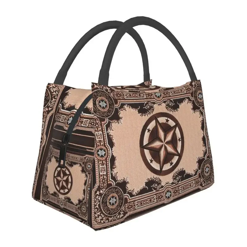 

Woven Western Texas Rug Pattern Insulated Lunch Bag for Women Leakproof Thermal Cooler Lunch Box Beach Camping Travel