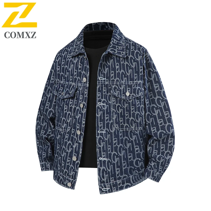 Mens Outdoor Casual Jacket Waterproof Windproof Retro Workwear Distressed American Style Windbreaker Vintage Denim Streetwear