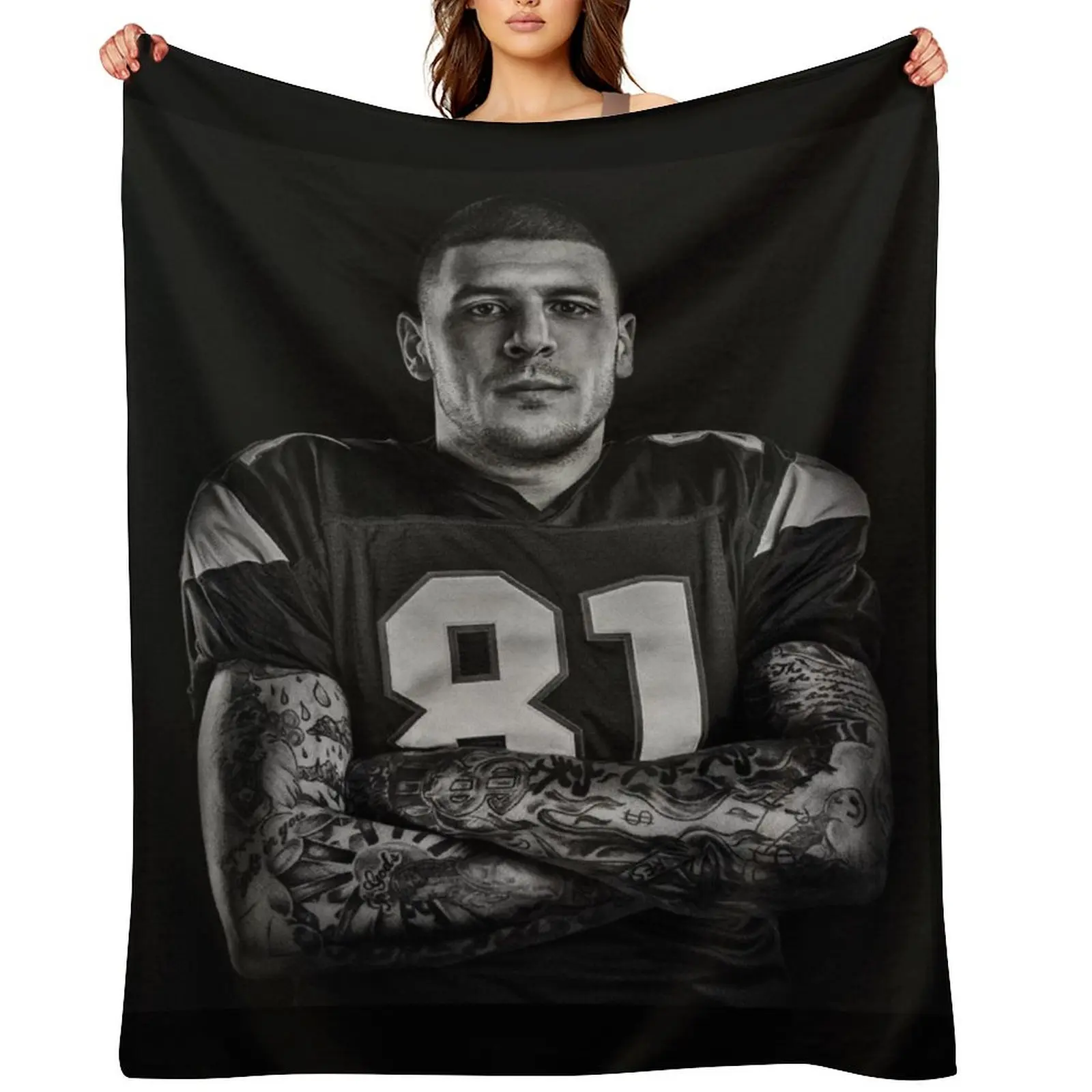 

Aaron Hernandez Throw Blanket bed plaid Decorative Beds Bed covers decorative Blankets