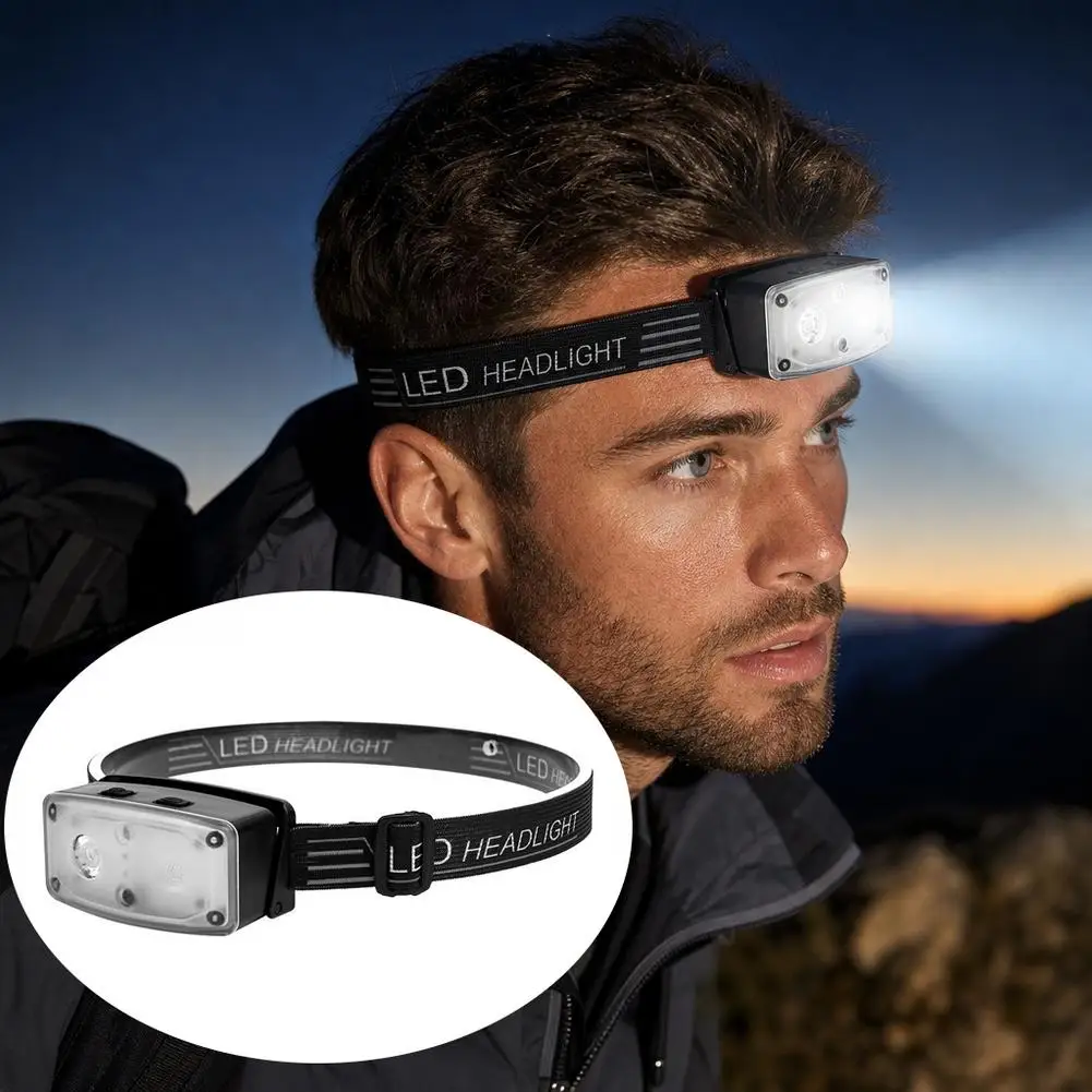 LED Headlamp Rechargeable USB Bright Head Light Smart Sensor Head Torch Waterproof Headlamp For Night Fishing Running Camping