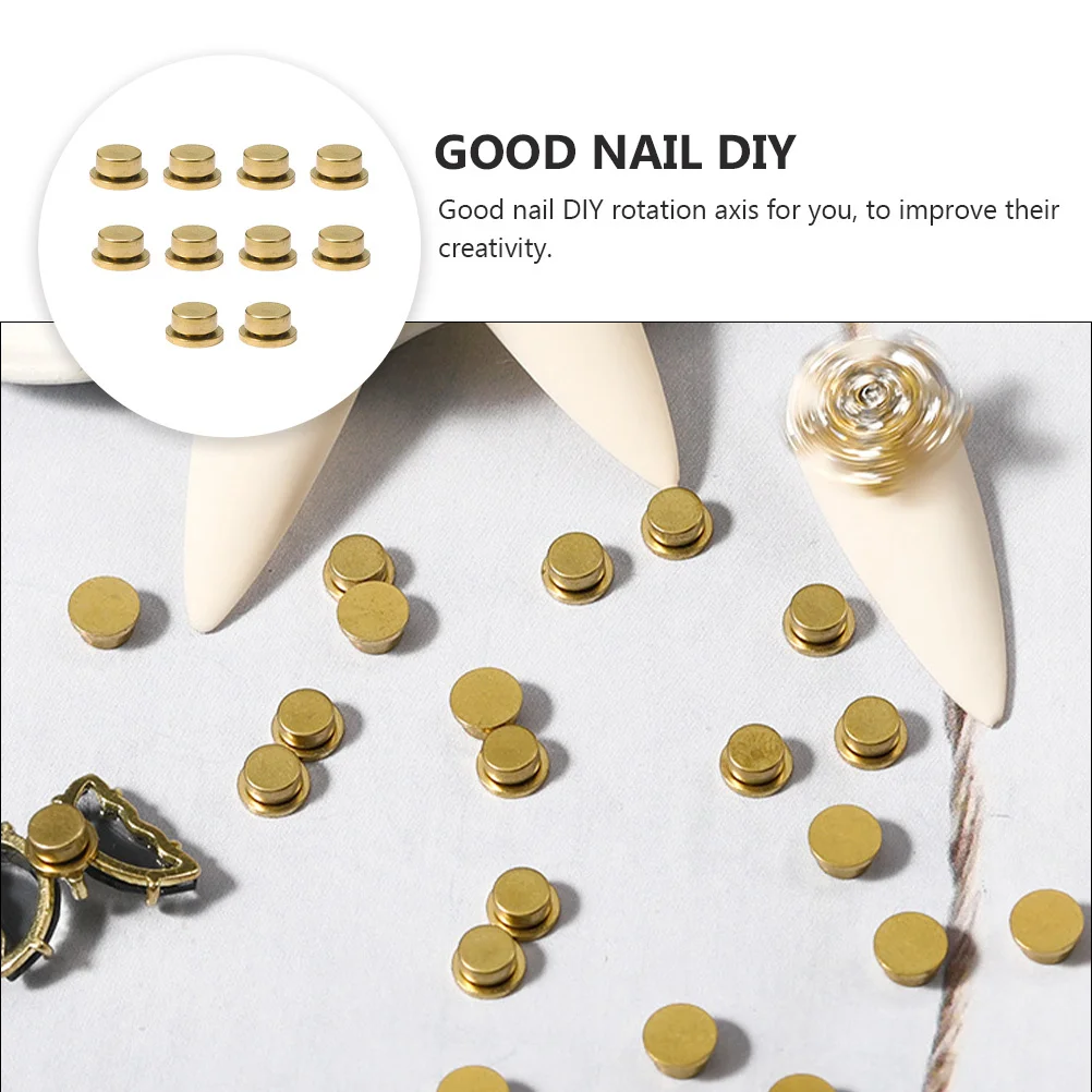 

10Pcs Nail Art Copper Bearing Rotation Accessory Universal Nail Decor Jewelry DIY Creative Tool Rotation Decor