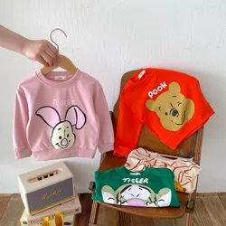 Disney Vini Printed Sweatshirt Youth Girls Cotton Soft Casual Wear Children's New Loose Cartoon Pullover Long Sleeved T-shirt