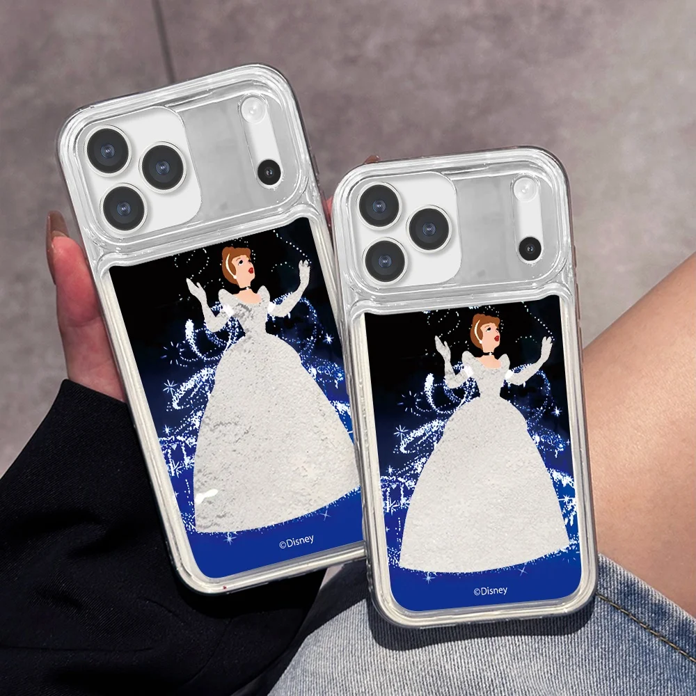 

Cute Disneys Cinderella Bling Glitter quicksand phone case for iPhone 11 12 13 14 15 16 Pro Max 17 Pro Cinderella Glitter Cover