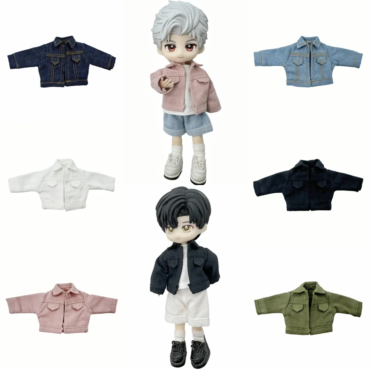 1/12 BJD Doll Clothing Accessories Trendy Denim Jackets Versatile Fashion Autumn/Winter Jackets For OB11 GSC BJD Doll 2.0 YMY
