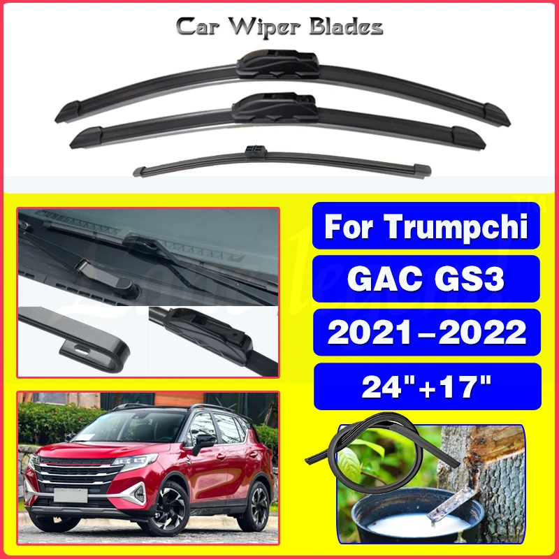 Car Wiper Front Rear Wiper Blades For Trumpchi GAC GS3 2021 2022 Windshield Windscreen Window Wiper Blades Auto Accessories