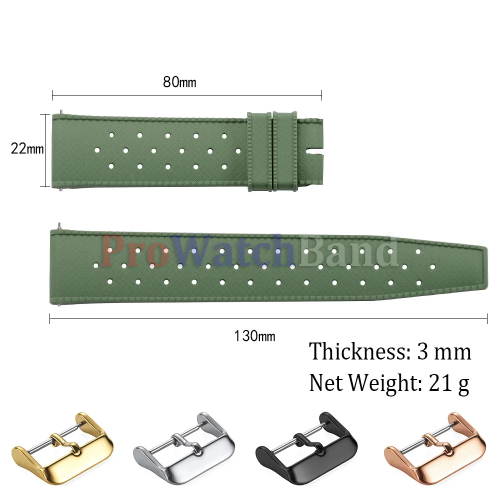 18mm 20mm 22mm Tropic Rubber Watch Straps Quick Release White Yellow Silicone Watchband Breathable Waterproof Men Women Bracelet view 6