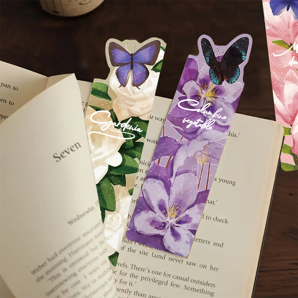 30pcs butterfly floral bookmarks reading book pages book marking paper cards for students book notebook markers diy bookmarks