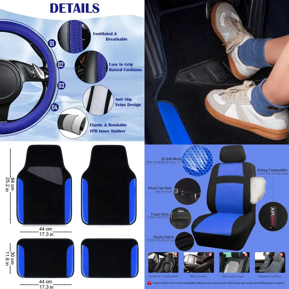 

3D чехлы на автомобильные сиденья с воздушной сеткой, полные комплекты с губкой 5 мм, 4 шт. водонепроницаемые автомобильные коврики, чехол на руль, универсальный, подходит для внедорожника S