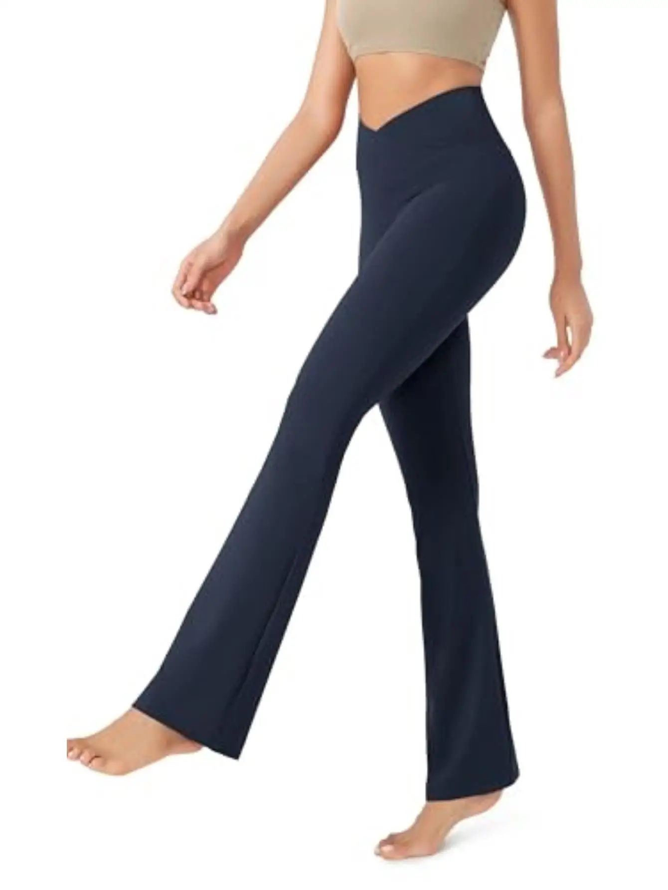 

Женские расклешенные брюки для йоги — леггинсы с перекрестными штанинами, очень мягкие, с высокой талией, для тренировок и повседневной носки, брюки-клеш