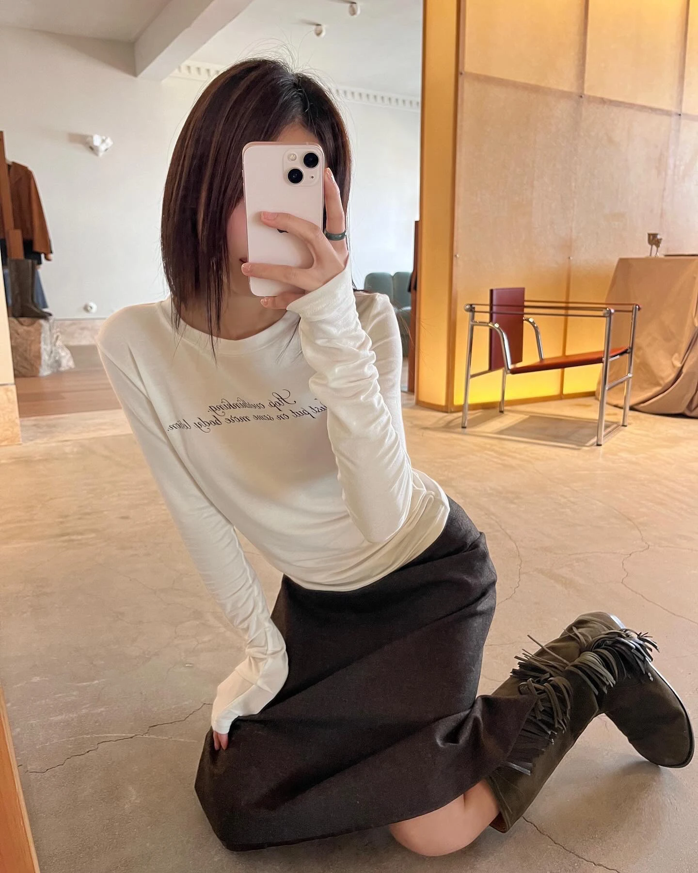 

Футболка Slim Fit Long Sve с буквенным принтом, базовый слой, осенний повседневный удобный модный женский топ