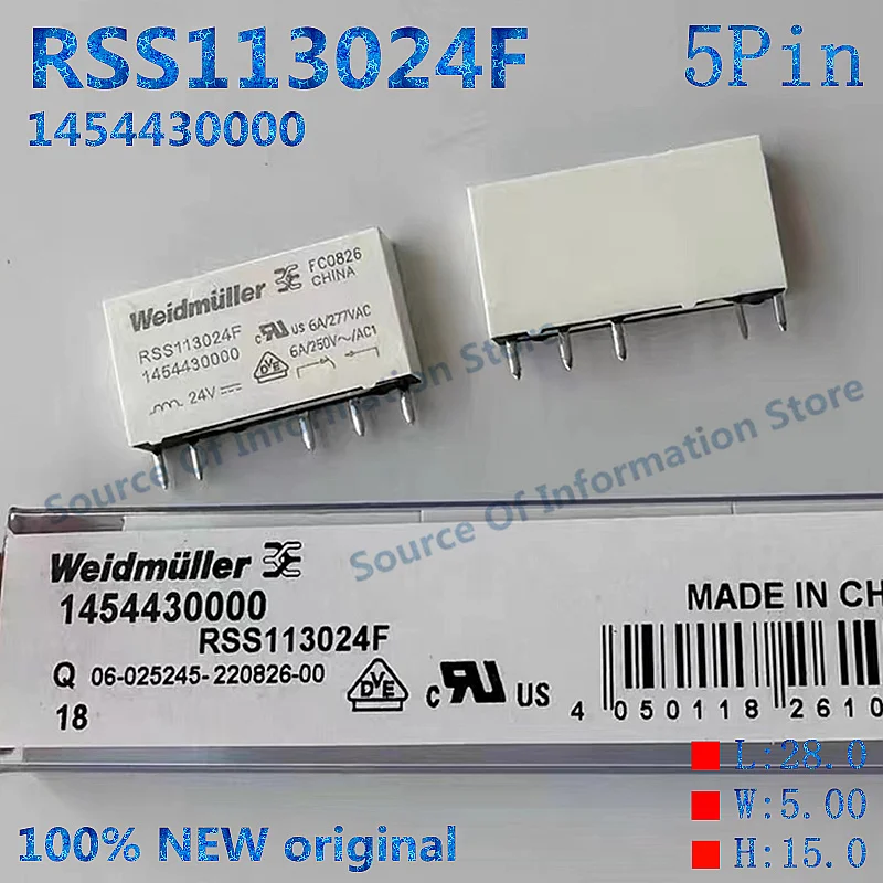 5PCS Relay RSS113024F 24V 5Pin 1454430000 100% New Original