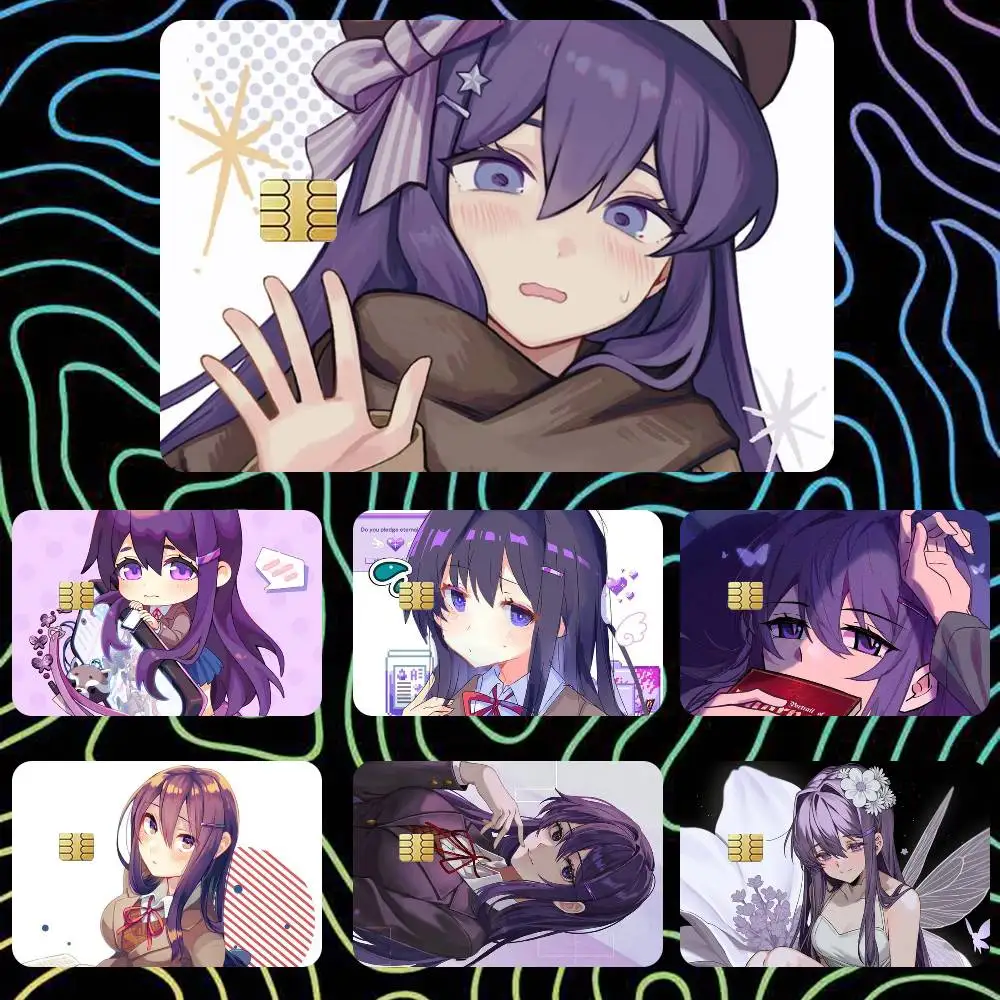 

Yuri doki Anime Girl Sticker Film Tape Skin for Credit Card Debit Card Cartoon Waterproof Stickers
