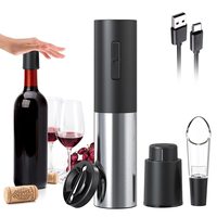 4 In 1 Electric Wine Bottle Opener Rechargeable Wine Openers Kitchen Automatic Wine Corkscrew With Wine Stopper, Wine Pourer