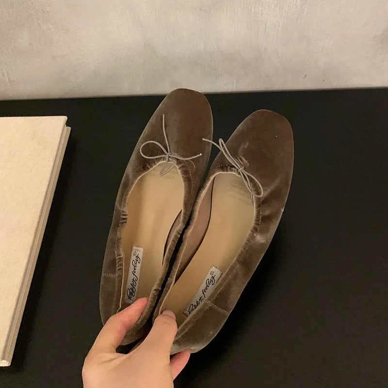 Damen-Schmetterlingsknoten-Ballerinas, flache, lässige, modische Seiden-Ballerinas für Frauen, Tanzschuhe, Frühling/Herbst, neu – Detail 13