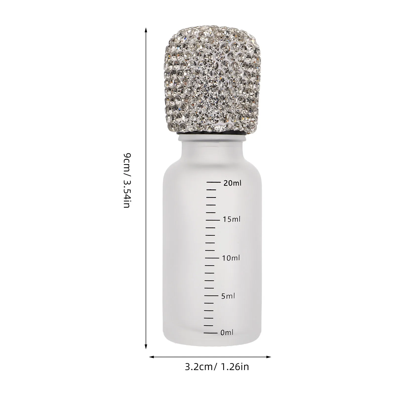 زجاجة زجاجية قابلة لإعادة الملء من حجر الراين سعة 20 مل، قوارير عطر شفافة للسفر، حاوية دوارة للزيت العطري المحمولة #3
