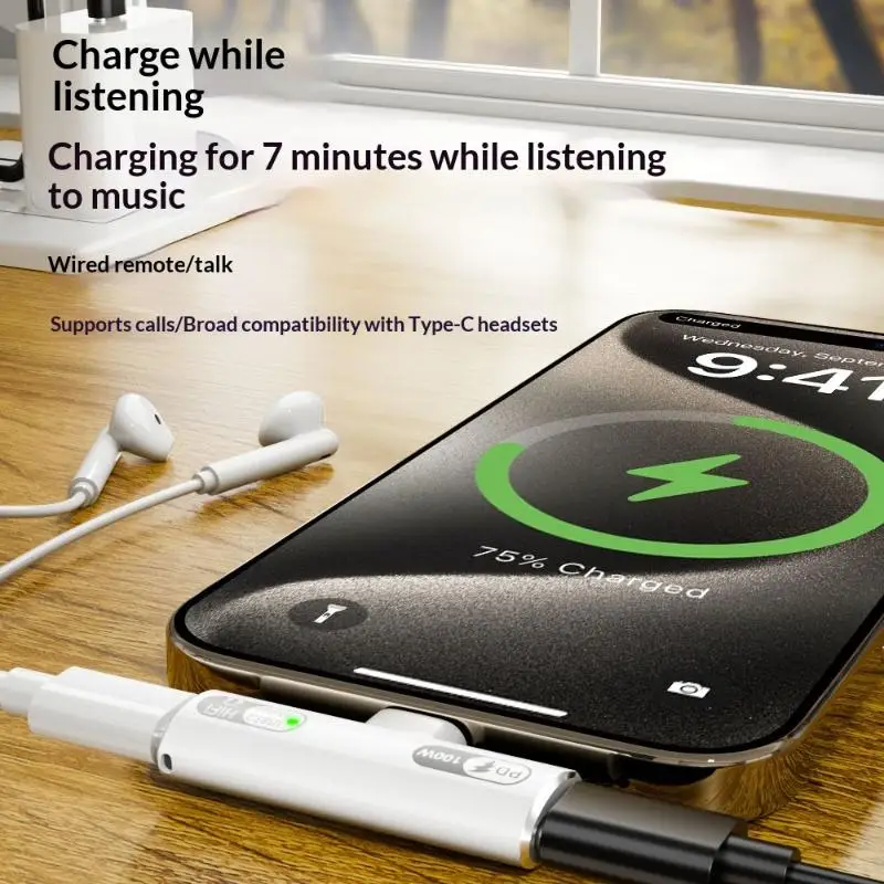 

PD100W USB 3.2 Type C To Type C Adapter Fast Charging Type C Headphone Adapter USB C Audio Connector For Phone