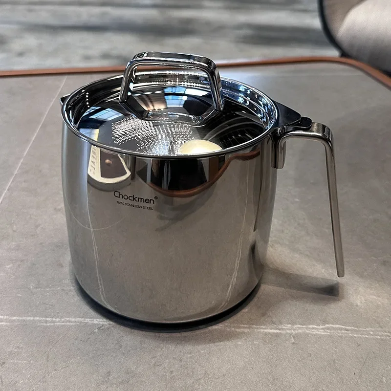 

316 stainless steel oil pot lard tank oil filter pot with cover mesh kitchen filter oil residue
