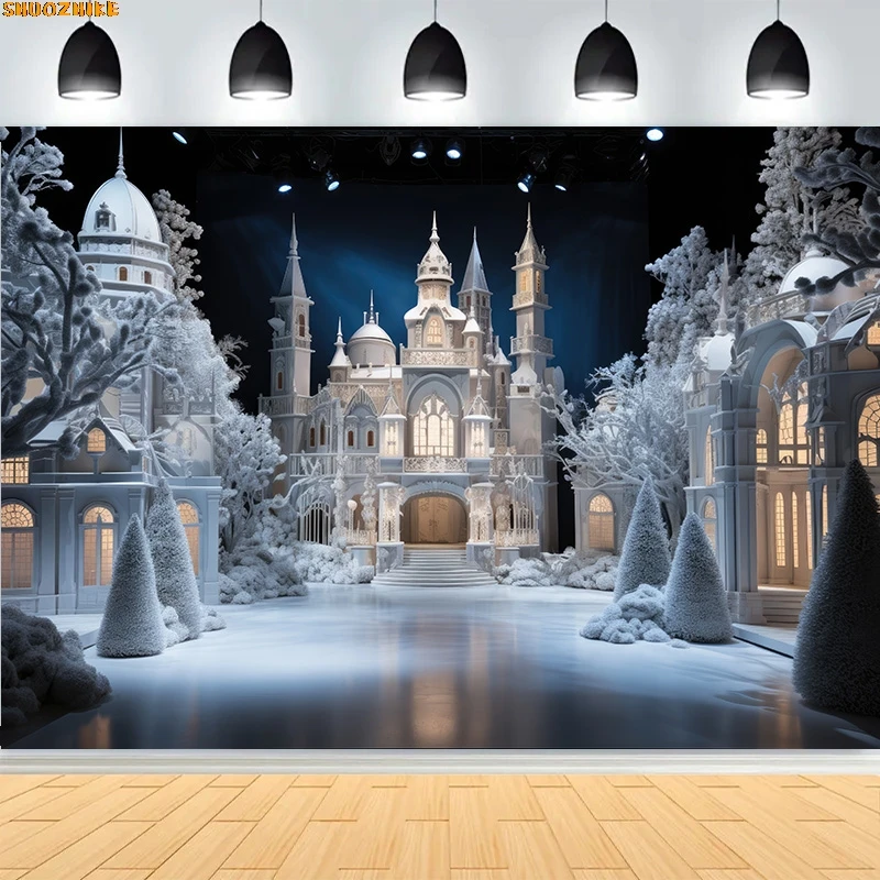 

Christmas Day Wreath Family New Year Party Photography Backdrops Prop Window Living Room Xmas Tree Gift Snow Background BV-13