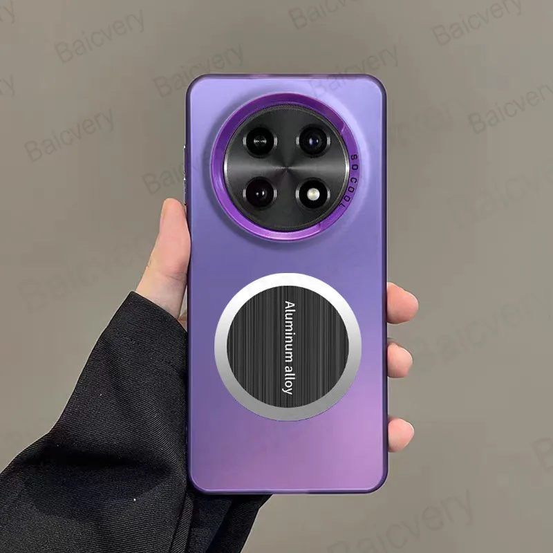 لهاتف Honor X9A X9B X9C غطاء حماية ذكي بلون الحلوى غير لامع مع ملصق صفائح حديد