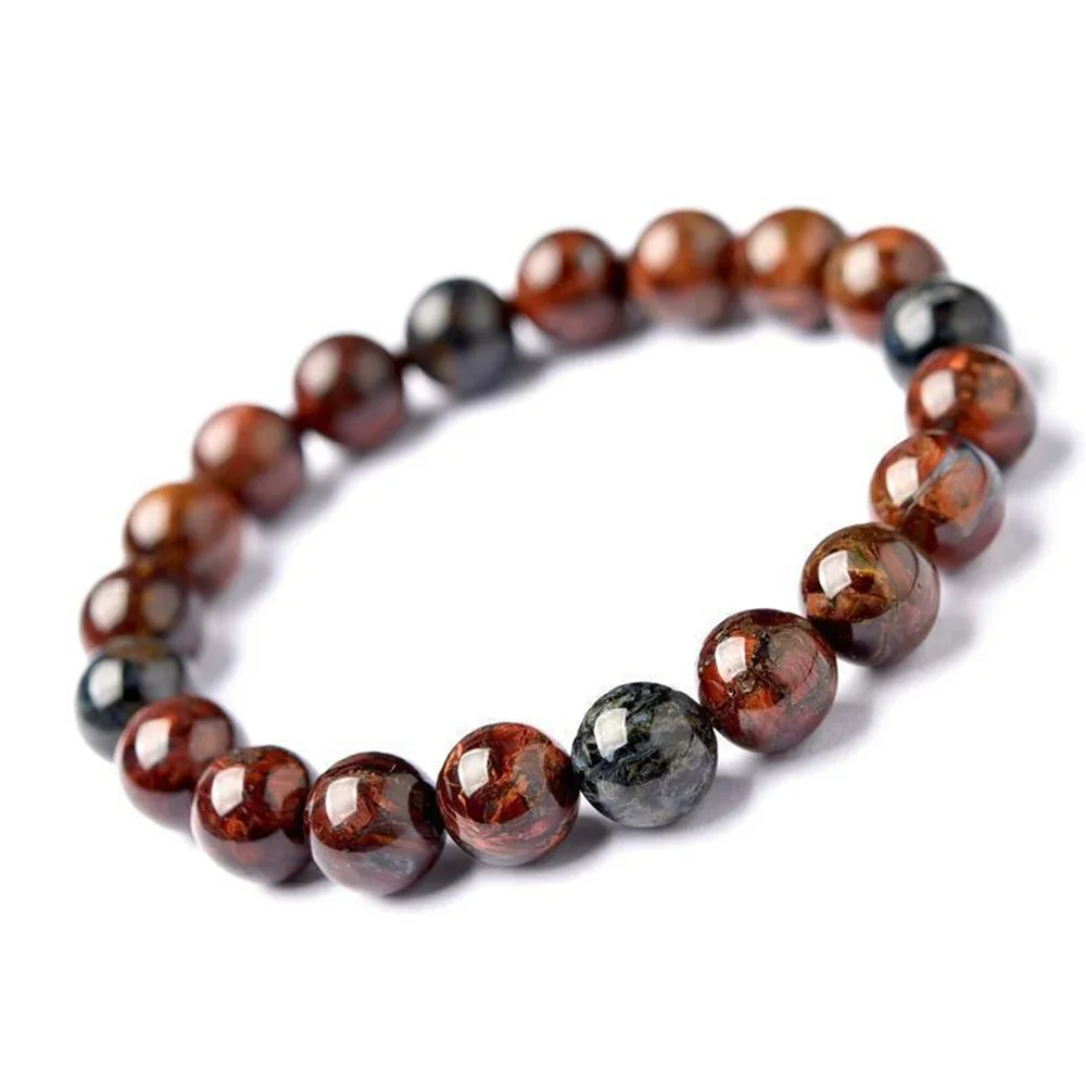 Natural Stone 8-12mm Peter Stone Round Beads Bracelet for Women in Charm Bracelets Crystal Energy Cured Jewelry Beading Gift