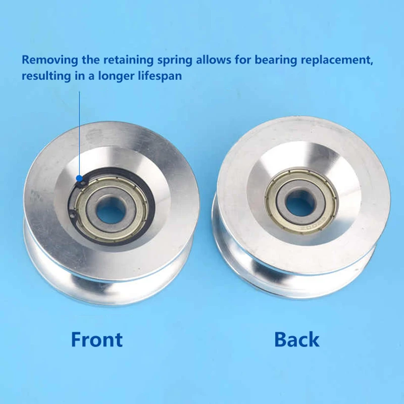 （Summer6）1 Pc U 10*60*25mM U Type High Loading Aluminum Bearing Roller Guide Wheel 6200 Bearing Moving Pulley Rubber Roller