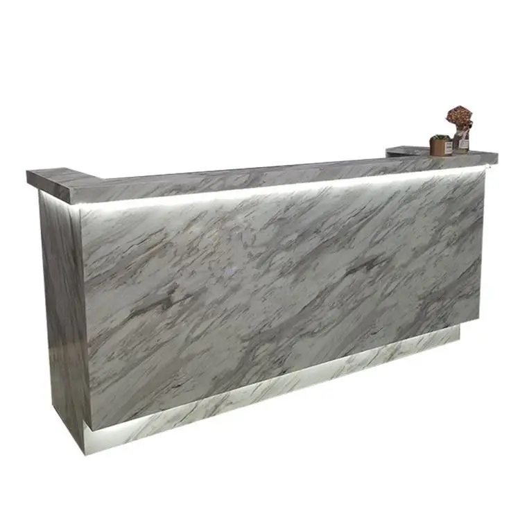 

us-Luxury Wooden Marble Hotel Reception Counter Modern Shop Counter Design！